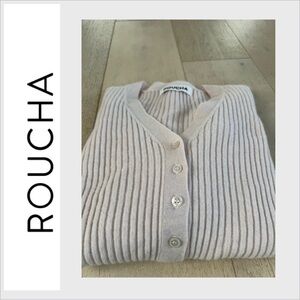 ROUCHA Soft ribbed Cardigan size B ( medium)$290 cashmere wool?